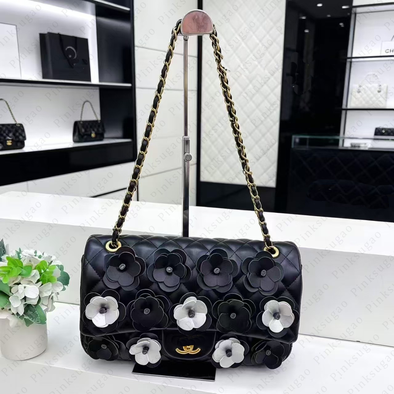 Women designer Shoulder Bag Crossbody Handbag Quilted 3D Camellia Flower Classic Flap Chain Bags High Quality PU Leather Girl Shopping Bag- CH260612