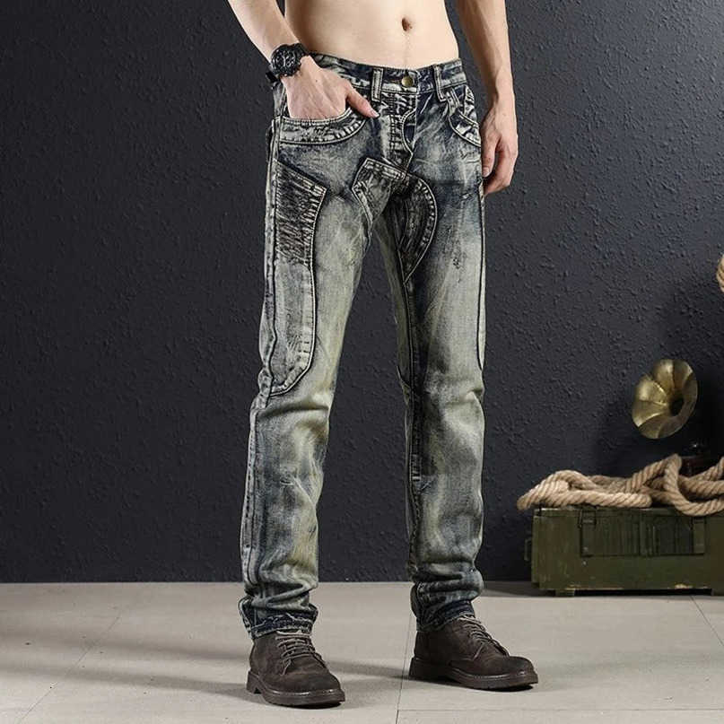 Pantaloni da uomo da cowboy Jeans coreani elasticizzati Hip Hop per pantaloni larghi dritti in casual a vita bassa lavati XL S260612