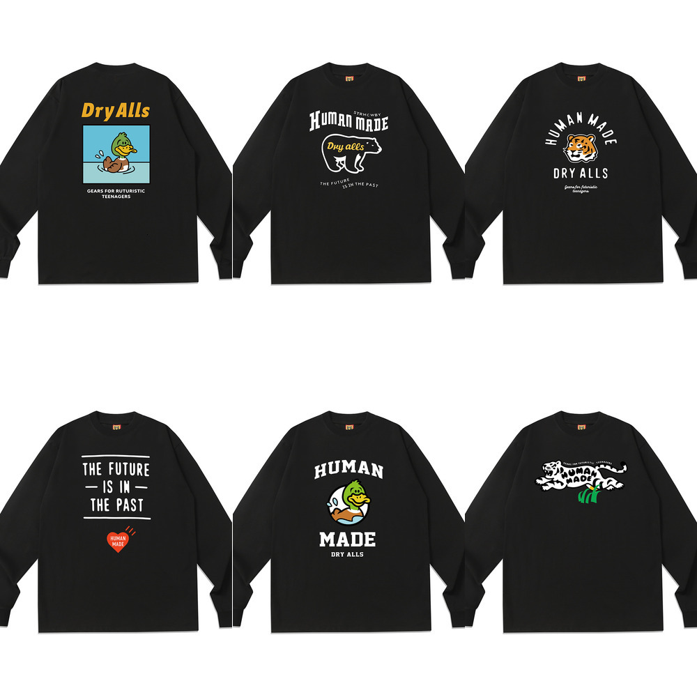 Designer Mens Pullover Humanmades Japanese retro streetwear digital print high quality long sleeve Sweater casual unisex Human sweatshirt couple Jum