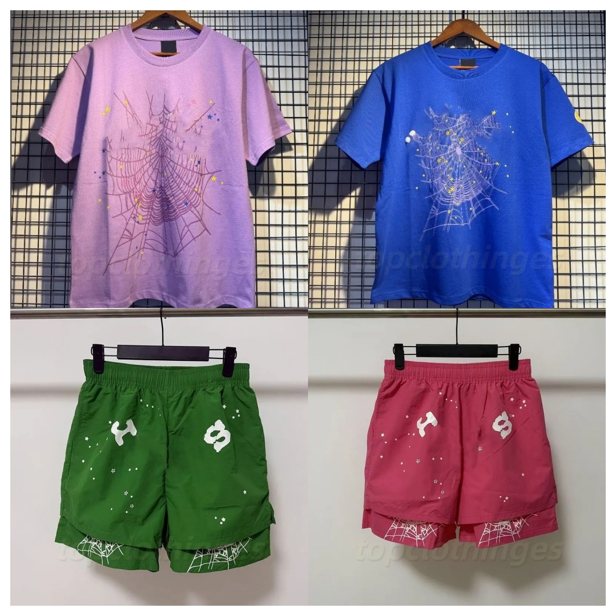 High Quality Trendy Brand Spider Printed Classic Designer Sports Shorts Summer Casual Men Shorts US Size S-XL