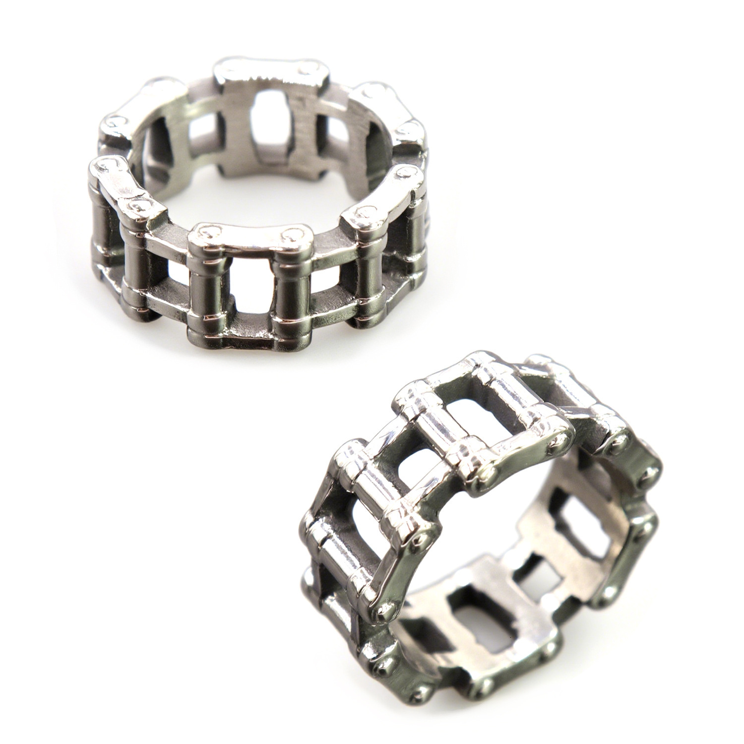 High quality Simple stainless steel vintage chain-style biker ring, wholesale for men women in Europe and America
