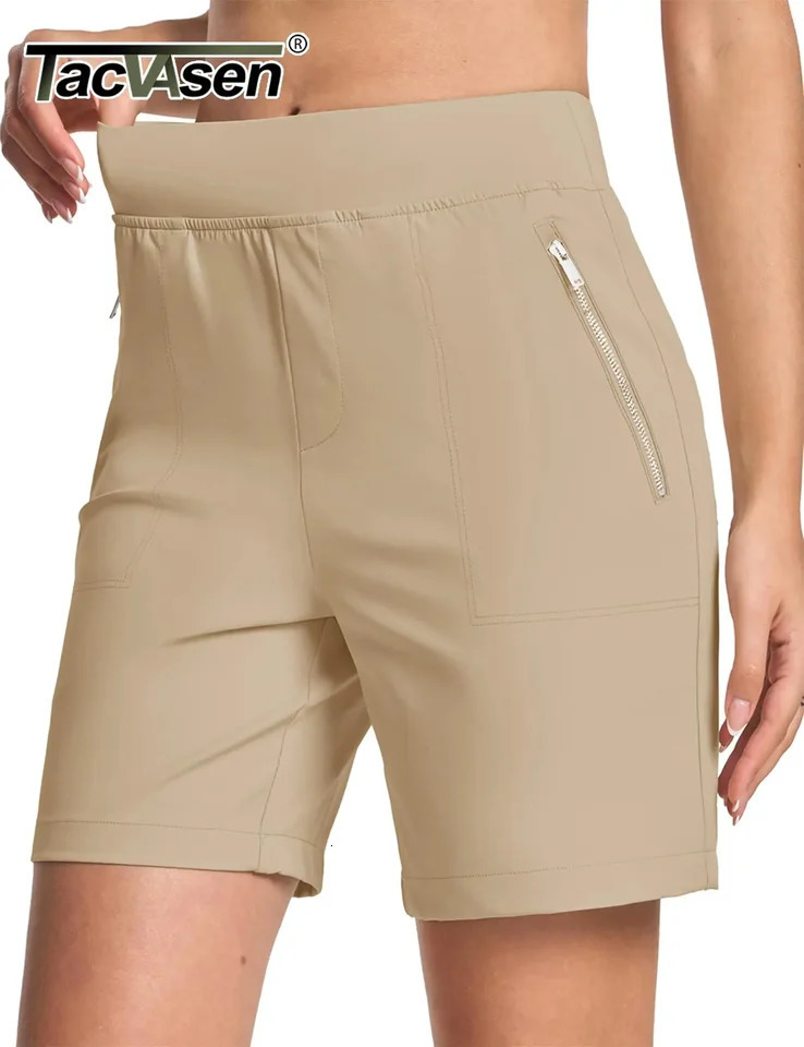TACVASEN Womens High Waisted Hiking Golf Shorts with 4 Pockets 7 Lightweight Stretchy Athletic Running Summer Shorts Quick Dry 260611