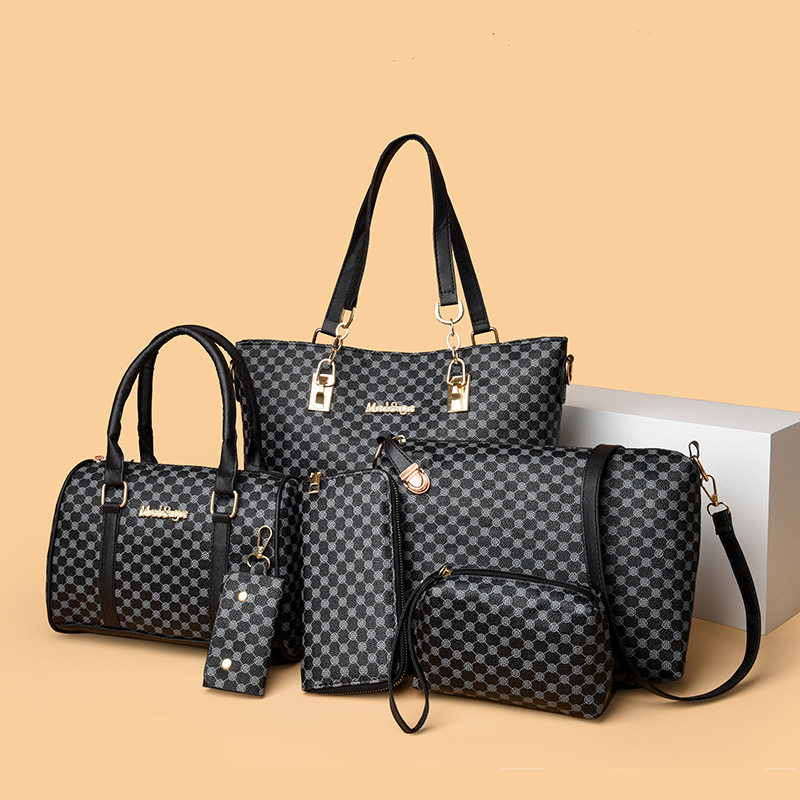 Free shipping 2026 new trendy mother six piece set fashionable printed versatile single shoulder crossbody bag small handbag