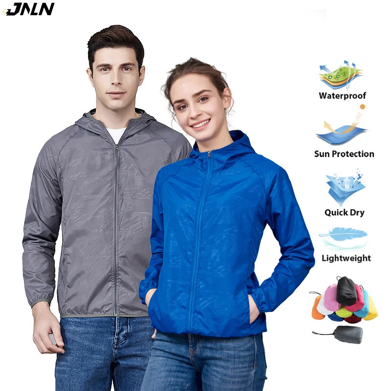 JNLN Unisex Hiking Jacket Men Women Waterproof Quick Dry Camping Windbreaker Outdoor Trekking Fishing Rain Coat Anti UV Clothes 260611