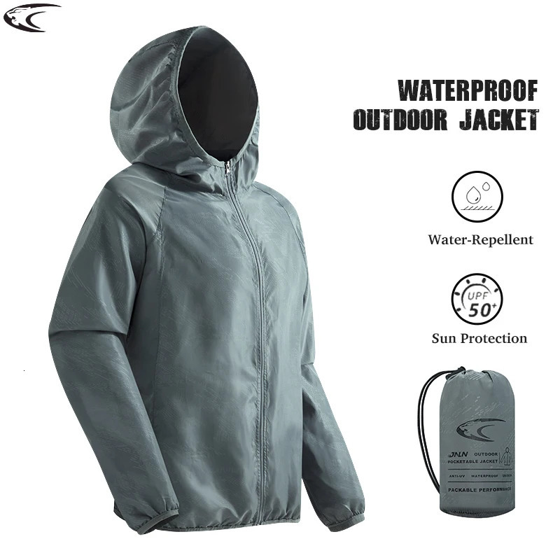 LNGXO Mens Womens Waterproof Hiking Jacket Quick Dry Sun Protection Windbreaker Camping Hunting Climbing Outdoor Rain Coat 260611