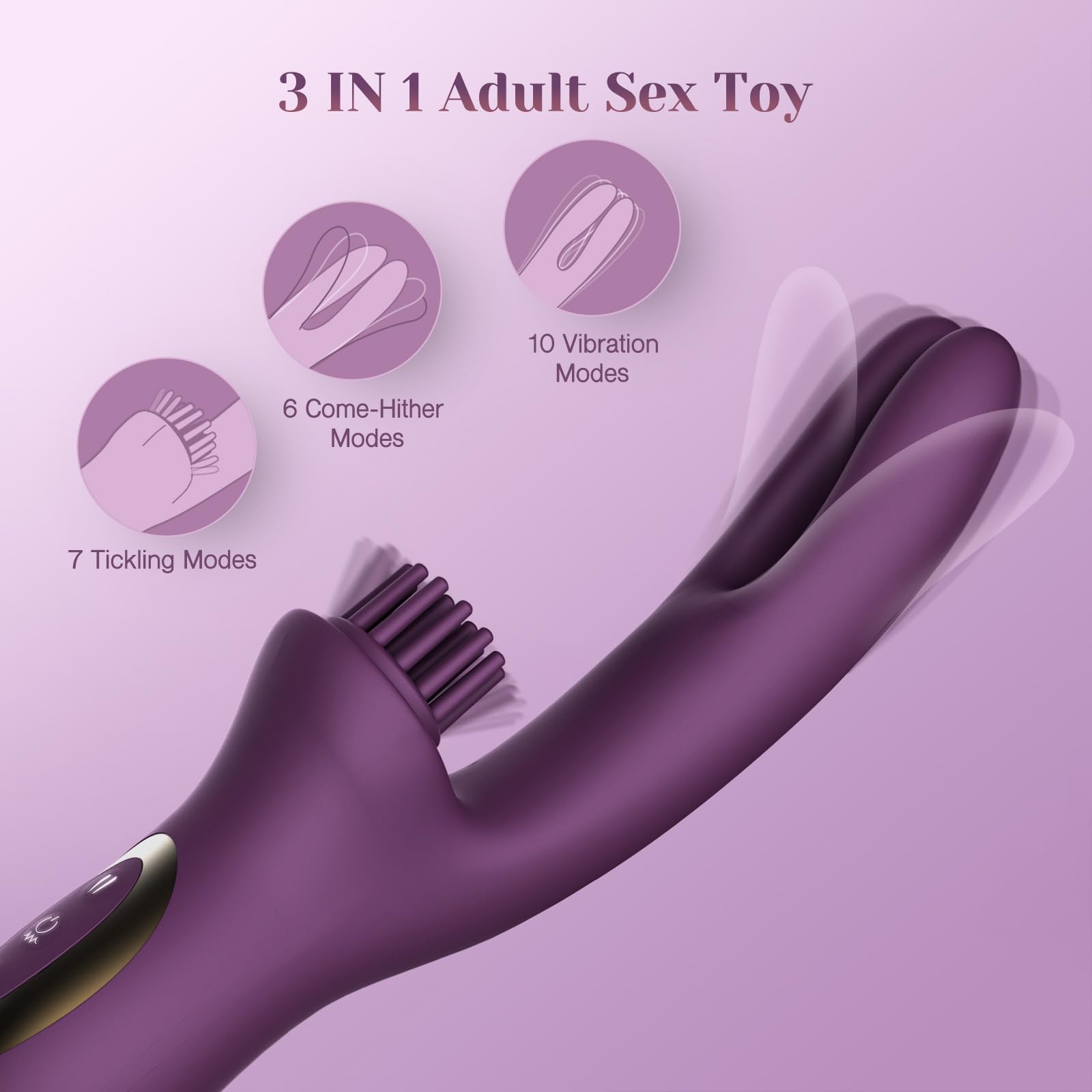 Giocattolo per il sesso 3 IN 1 Come-Hither clitoride solletico vibratore del coniglio 10 vibrazioni giocattoli del sesso per le donne per la stimola
