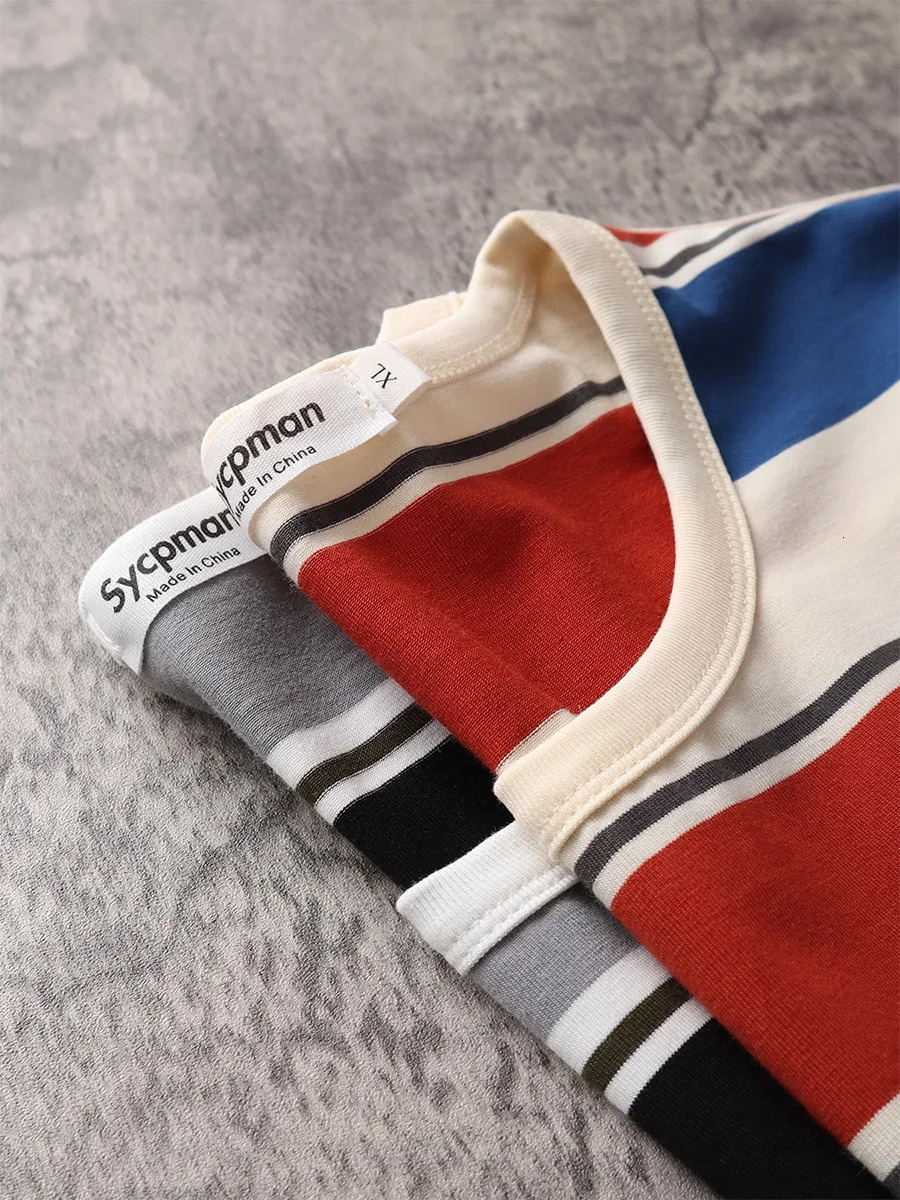 Y2K Loose Contrast Color Short Sleeve Striped T-shirts Couples Men Summer Tops Clothes Clothing Streetwear Unisex Tees 260609