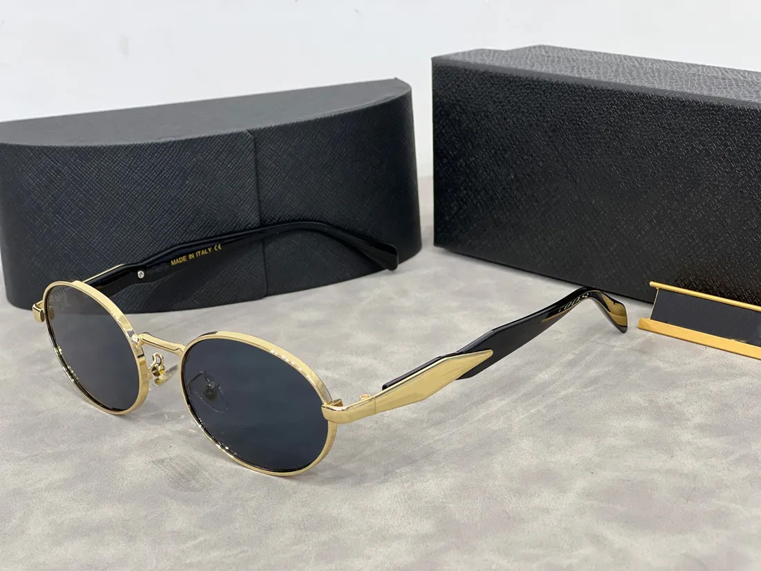 Lunettes de styliste Lunettes de soleil rondes Mode Luxe Femmes Marque Lunettes de soleil Nuances Chaînes en or Collier Homme Lunettes lunettes l
