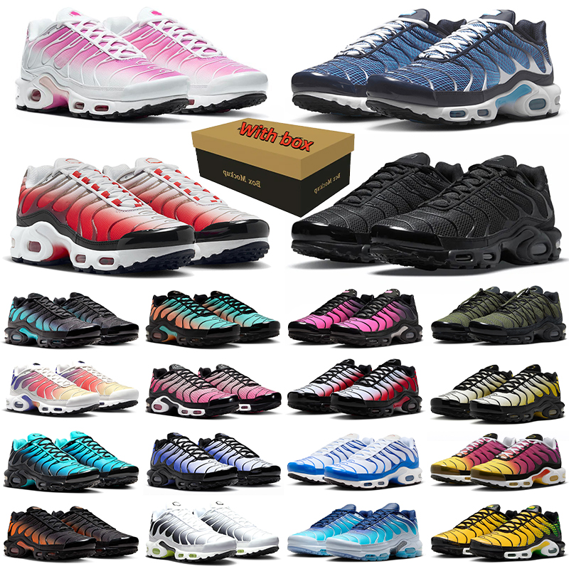 Free shipping with box tn running shoes designer tnss men women tns sneakers triple black white Drift Light Smoke Grey green navy mens womens outdoo