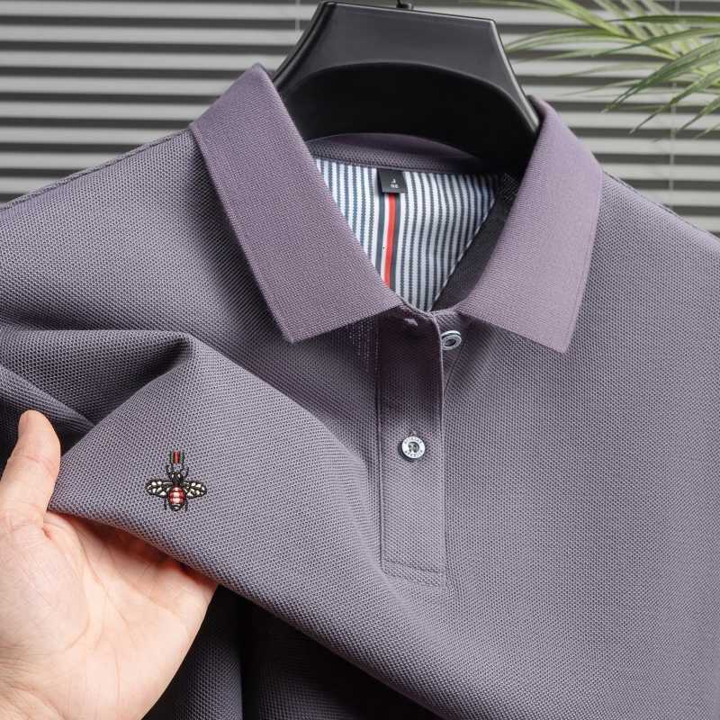 mens 100 short cotton sleeve shirt brand embroidery summer comfort breathable new trend lapel T-shirt M260612