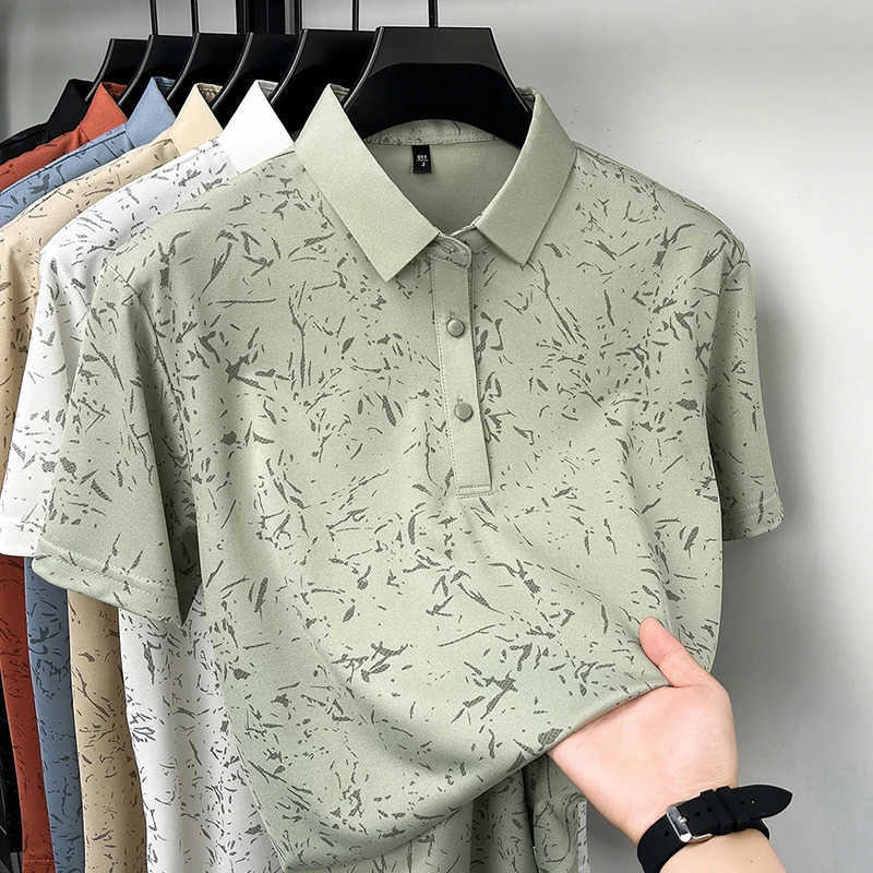 Short Sleeve Abstract Print Mens Shirts Classic Fit Casual Collared T Shirts Soft Comfortable Fashion Tops for Men M260612
