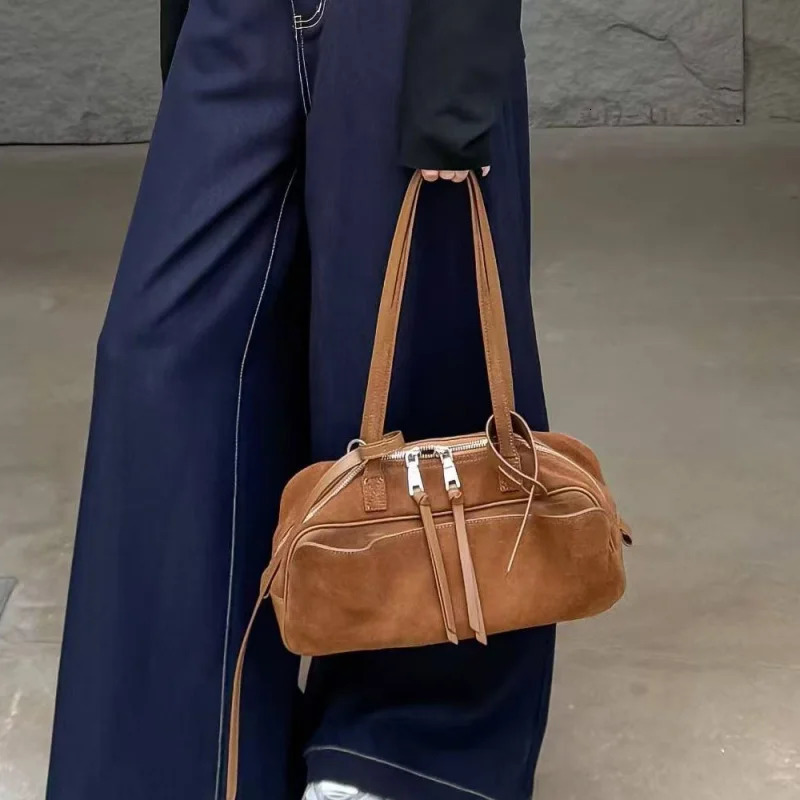 Genuine Grade Suede Cow Leather Womens Handbag y ner High Quality Female Shoulder Crossbody Bag Autumn Winter Ins 260611