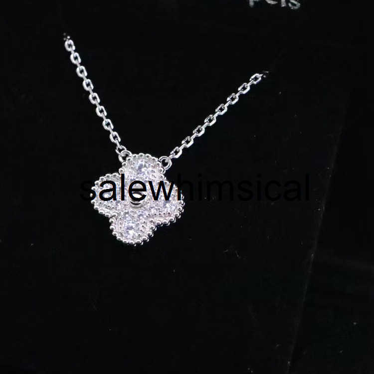 Designer Necklace double-sided four-leaf clover necklace 925 silver plated with 18k gold natural white mother-of-pearl pendant womens light luxury Y