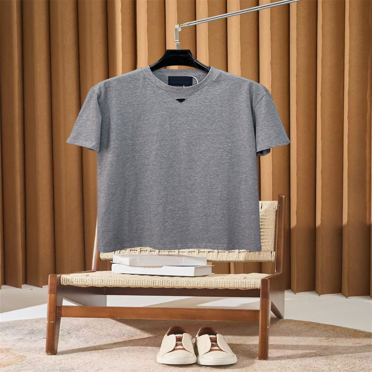 Spring new style hort-sleeved T shirt round neck cotton fabric women's and men's high-quality T-shirt Color black white Size s-2xl 6611w14
