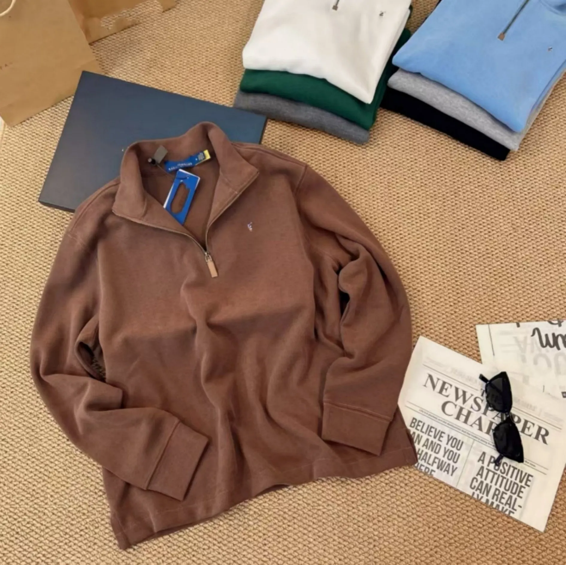 2026 polo quarter zip mens polo sweater designer sweaters mens pullover uomo half zipper luxury casual small horser jumper autumn wool women hoodie