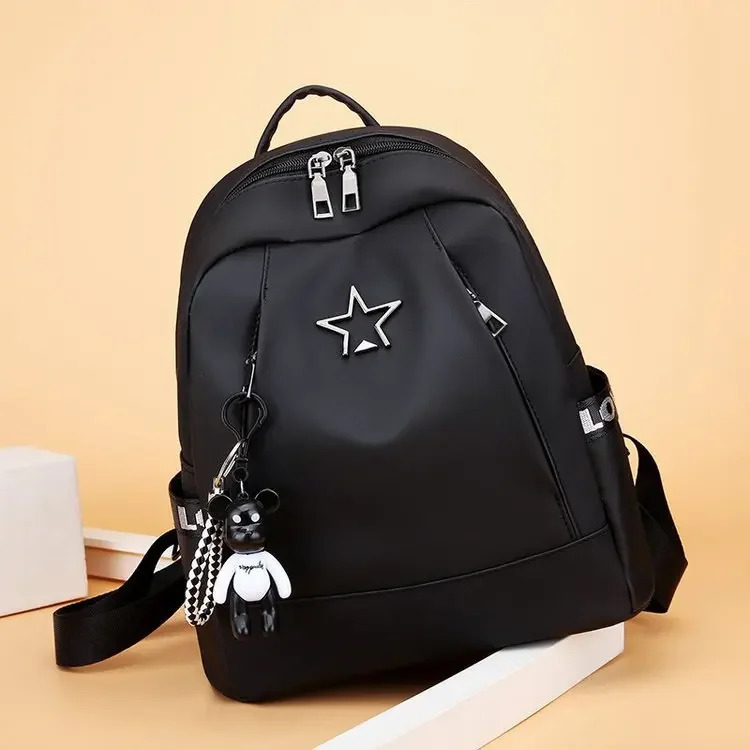 Oxford Canvas Star Print Backpack Stylish School Bookbag for Teens Trendy College Rucksack Unisex Student Casual Daypack 260611