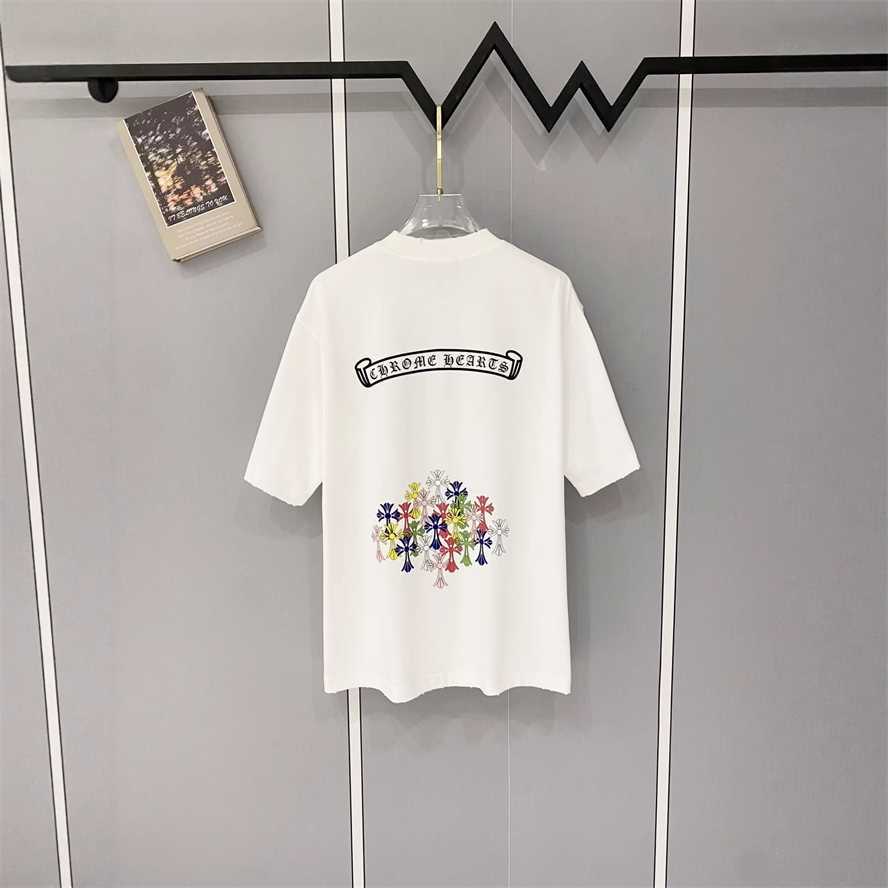 Correct version of CH Chrome Summer high-weight printed distressed short-sleeve T-shirt for couples{category}{category}RR7O