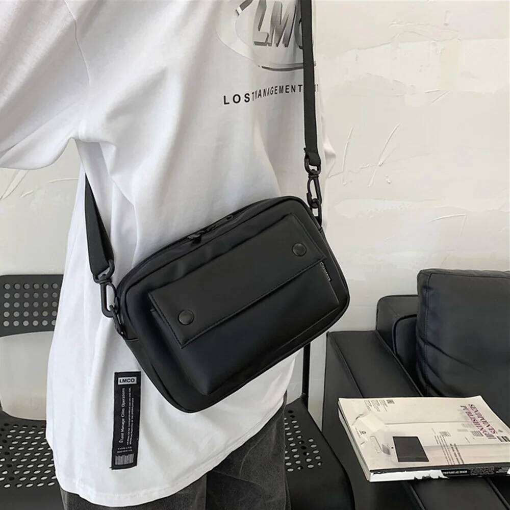 Fashionable Minimalist Shoulder Casual Solid Color PU Chest Bag, Lightweight Sports Crossbody Bag for Commuting, School
