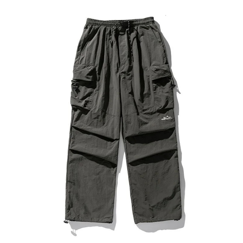 Mens Spring and Autumn Waterproof Hip Hop Mountaineering Pants Casual Harajuku Work Black Cargo Outwear 260612