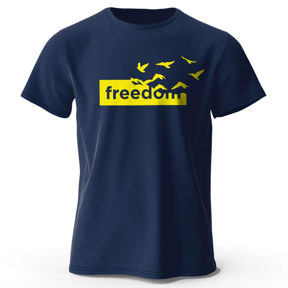 Mens The Freedom Letter Printed T-Shirt 100 Cotton Oversized Funny Graphic Tees for Men Women Summer Tops 260612
