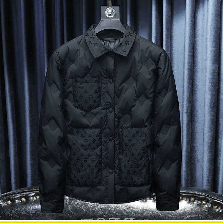 European 2026 Winter New Mens Shirt Collar Lightweight Jacket Slim Fit Fashionable Down Coat Q260612