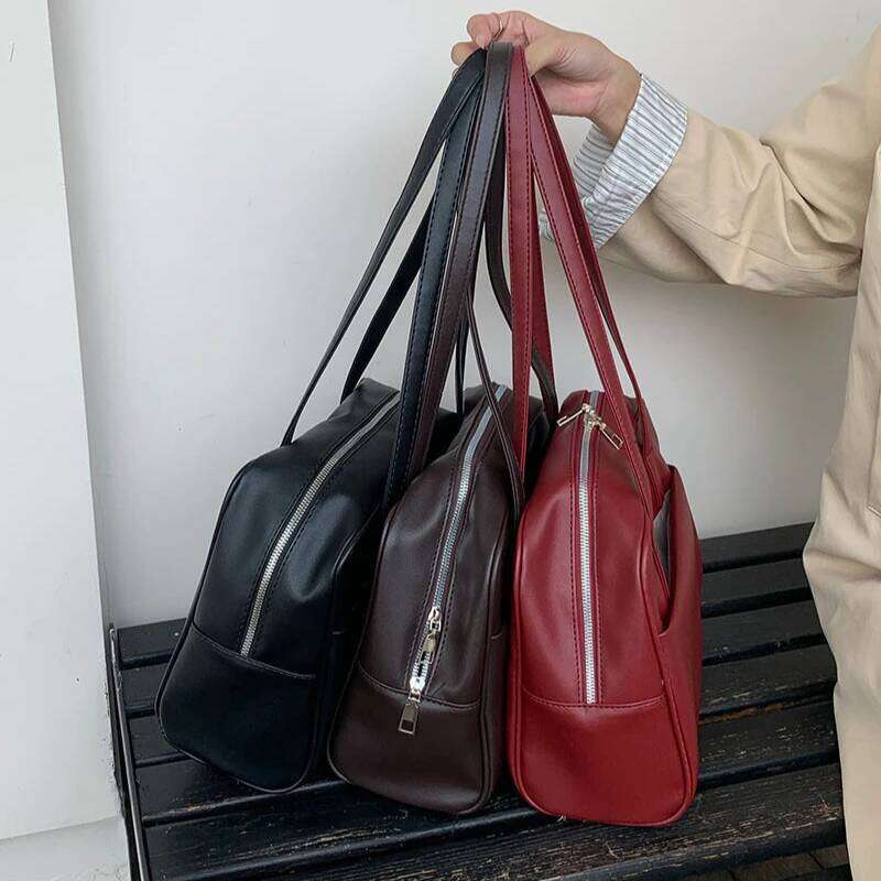 Korean Style Large Capacity Single Shoulder Women's Versatile Vintage Underarm Autumn 2025 New Arrival Tote Bag