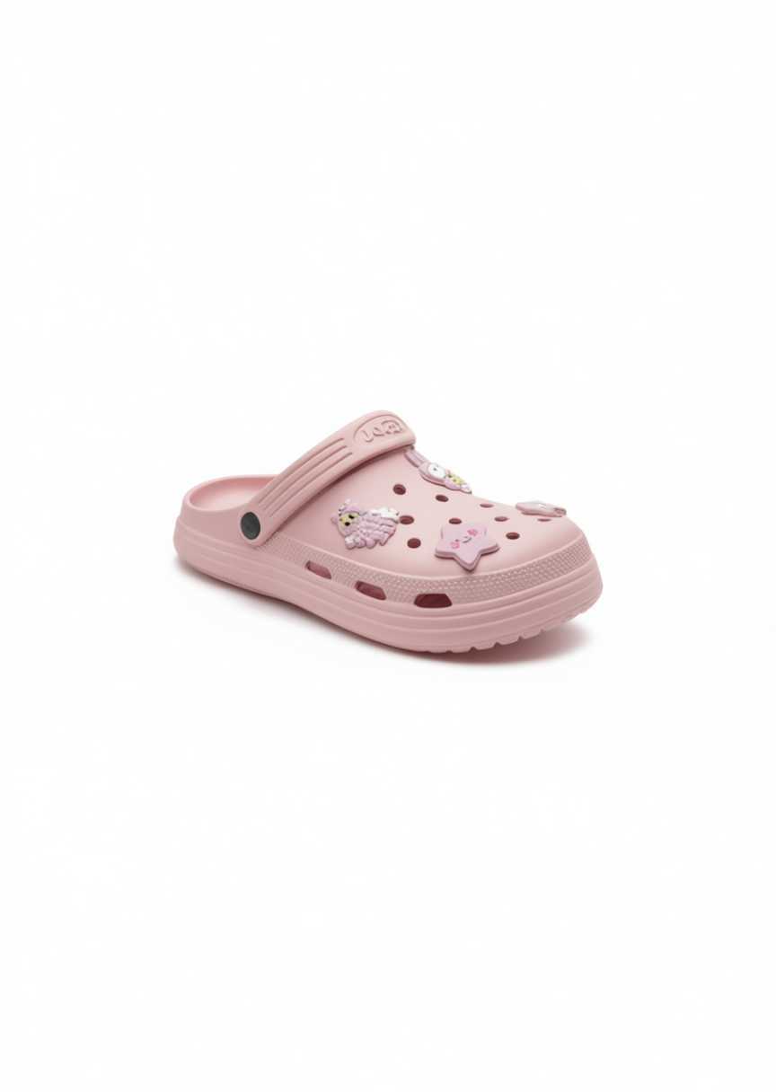 Kids Sandals With Animated Pins Size 19 Summer Plastic Slip On Round Toe Solid Color For Baby Girls L260612UDWT