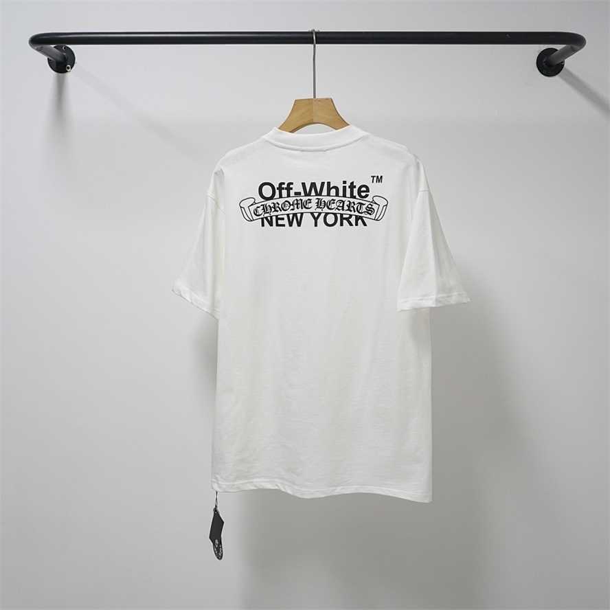 Correct version SS26 new CH Chrome horseshoe cross Sanskrit leather patch embroidery letter print short-sleeve T-shirt summer{category}{category}GRU