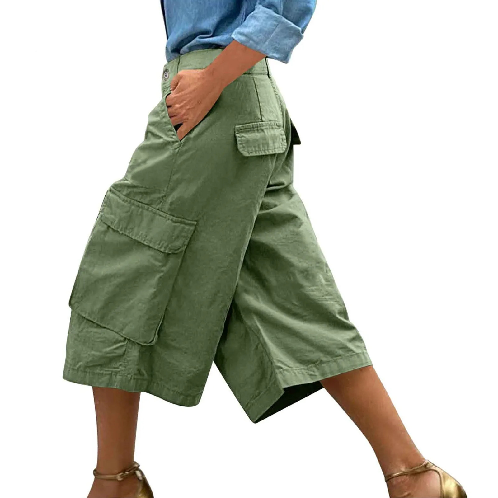 Quick Dry Hiking Womens Athletic Cargo Casual Loose Wideleg Pants 34 Knee Length Outdoor Riding Trousers 260611
