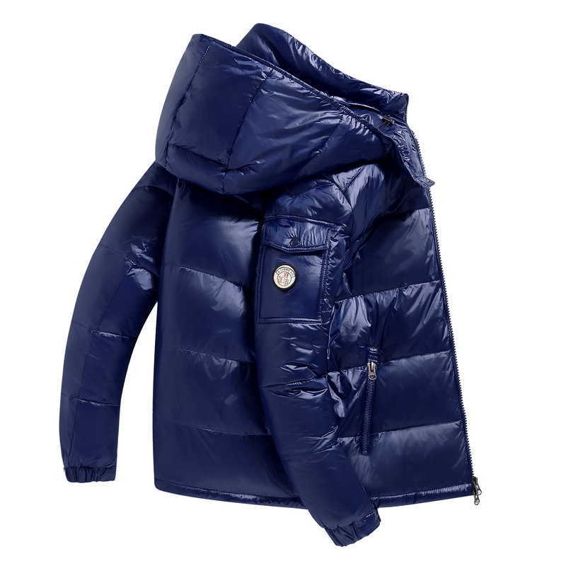 Designer Wholesale New Foreign Trade Short Glossy Men and Women Winter Warm Super Thick White Duck Down Couple Jacket Q260612