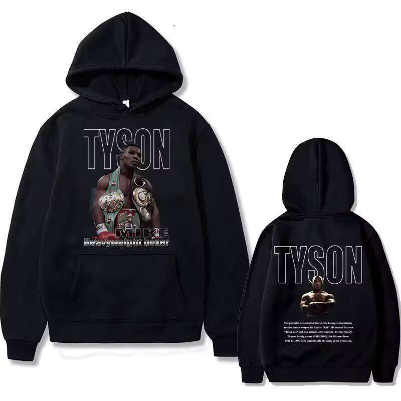 Boxing King Mike Tyson Felpa con cappuccio con stampa fronte-retro per uomo e donna Cool Casual Streetwear Y2K Street Fashion Pullover Abbigliamento