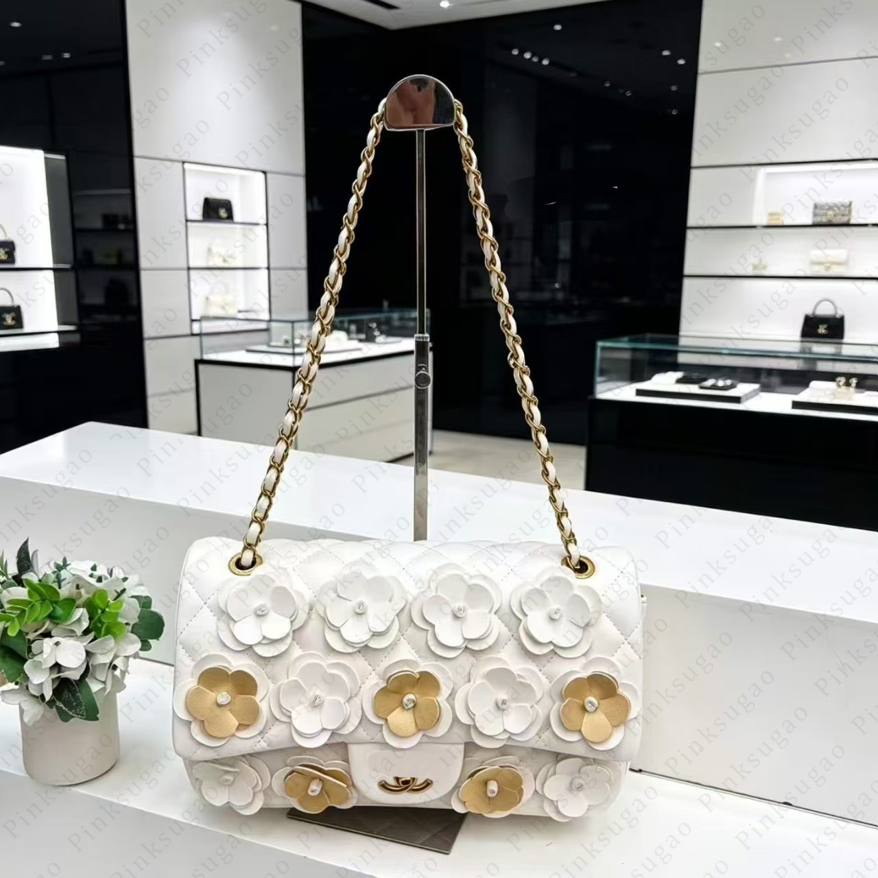 Women designer Shoulder Bag Crossbody Handbag Quilted 3D Camellia Flower Classic Flap Chain Bags High Quality PU Leather Girl Shopping Bag CH2606126