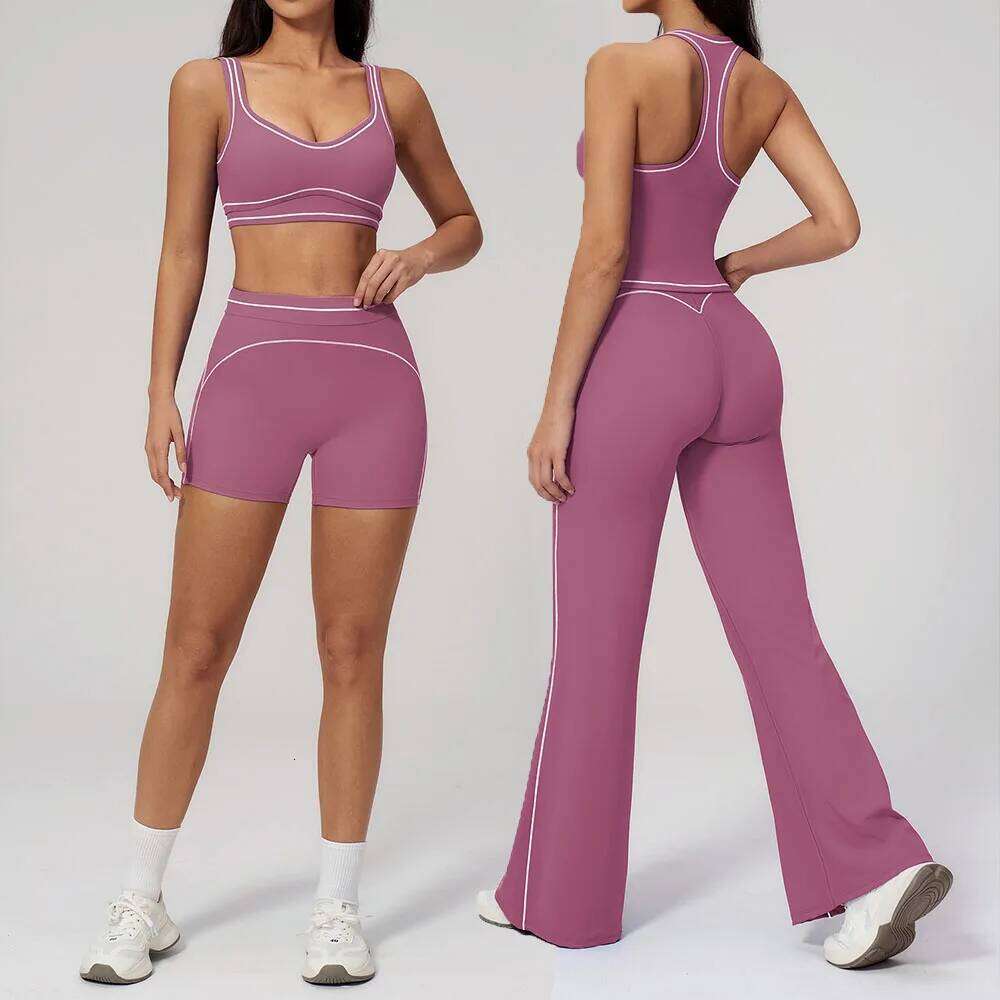2PCS Set Gym Fitness Suits Outdoor Outfits Women's Yoga Suit Sports Bra High Waist Leggings Sportswear Athletic Wear 26L0612