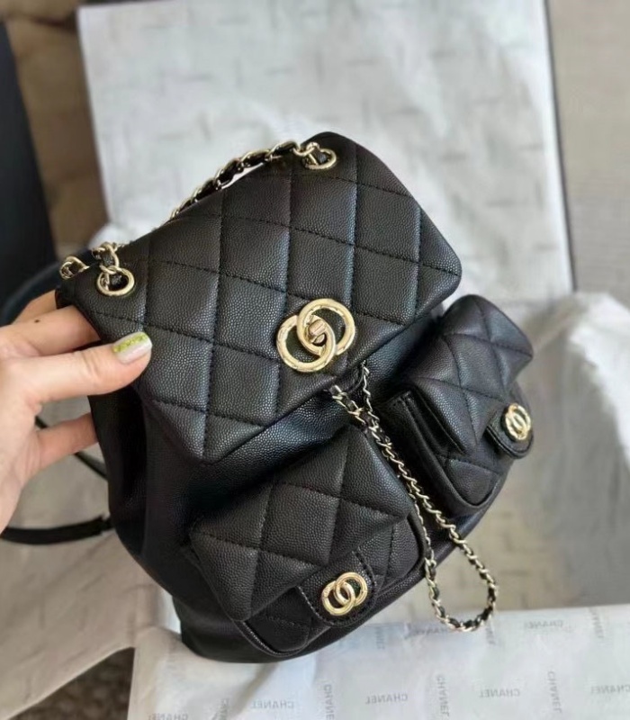 Duma Frog Convertible Shoulder Backpack Elegant Quilted Lychee Grain Calfskin Bag Multi-purpose Casual School Travel Handbag For Women