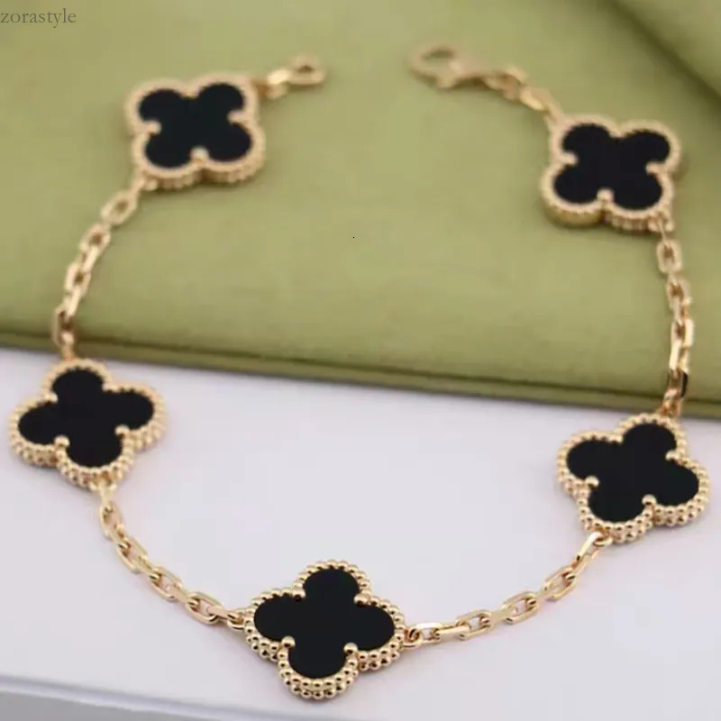 Vanly cleefbraclets Four Leaf Clover Bracelet Women Luxury Brand Design Bracelet Mother of Pearl Bracelet Classic Designer Jewelry 856