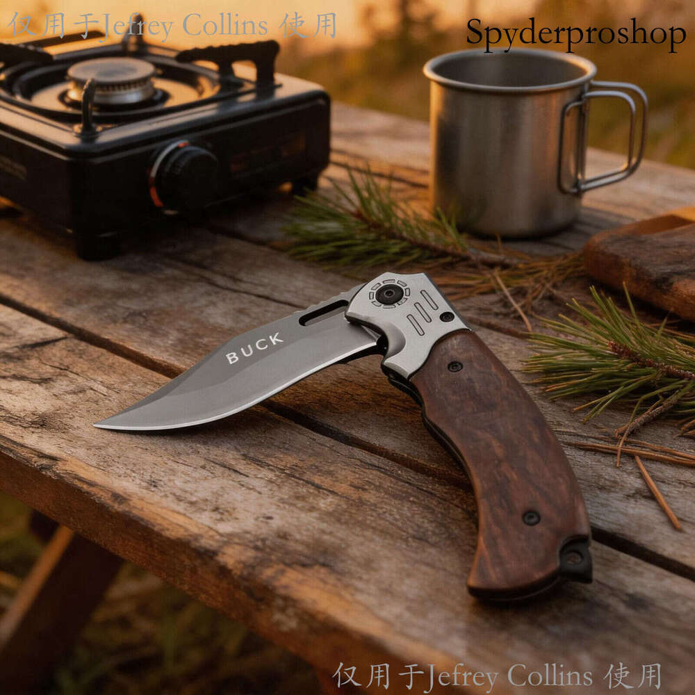 Jefrey Collins Buck FA off outdoor high-hardness wooden handle household fruit knife cross-border best-selling multifunctional folding knife flick k