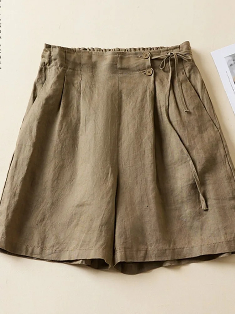 Women Casual Short Pants Arrival Summer Vintage Style Solid Color Loose Comfortable Female Cotton Linen Shorts B2438 260612