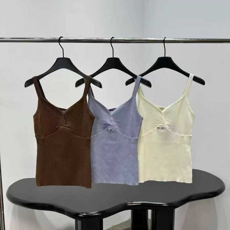 Designer women tanks tops Woman Clothing M Brand Woman Summer New Ribbed Letter Embroidery Slim Fit Versatile Knit Camisole
