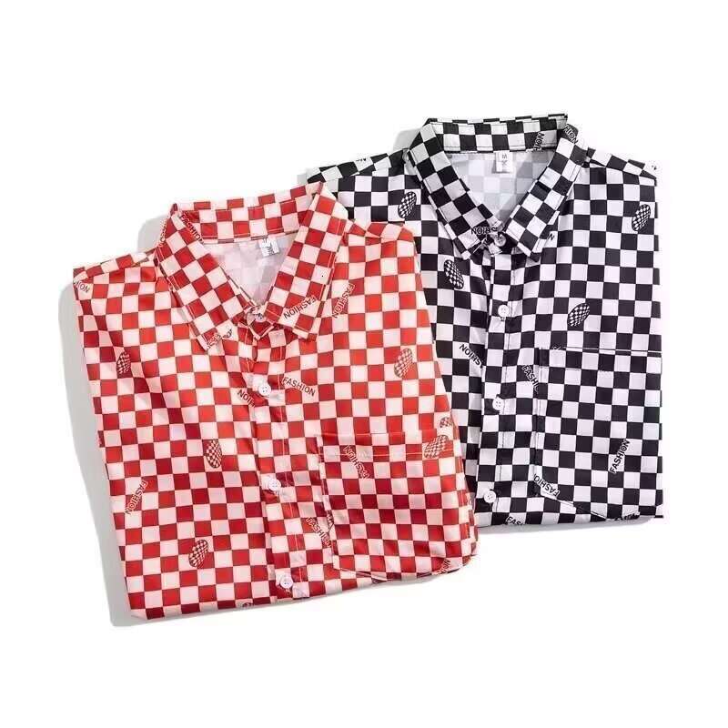 Checkered Men Women, 2026 Summer New Korean Style Commuter Top, Black And White Shirt For Couples,
