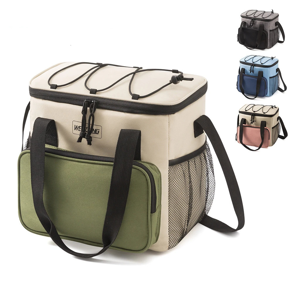 14L Portable Thermal Lunch Bag Food Box Durable Waterproof Cooler Ice Insulated Case Camping Oxford Dinner Backpacks Icebox 260611