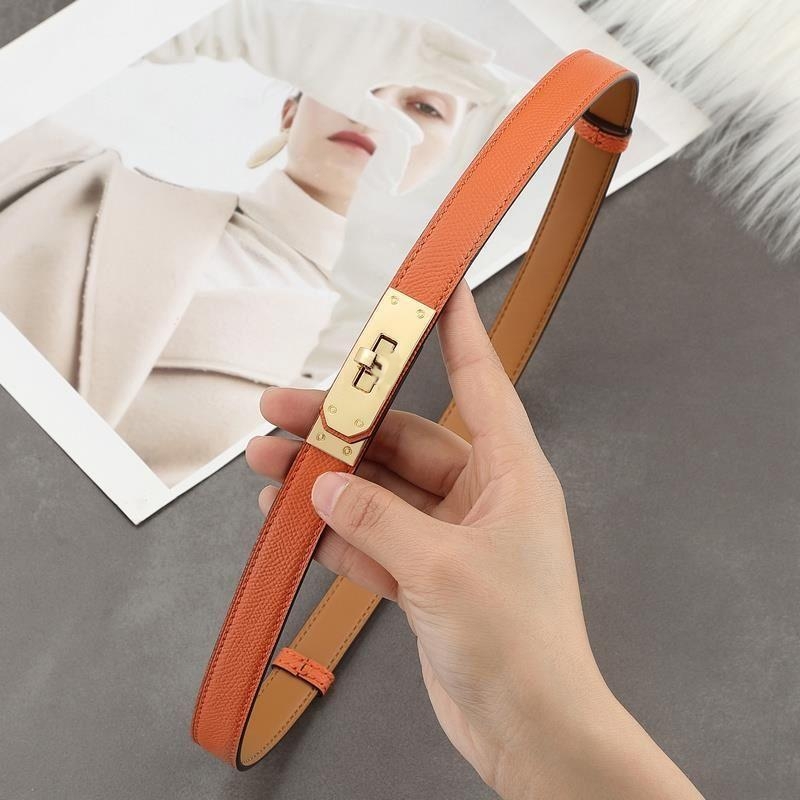 H belt no holes adjustable pebble grain leather belt sliding buckle slim waist Belt for Dresses Jeans coats classic belts desginer women luxury belt