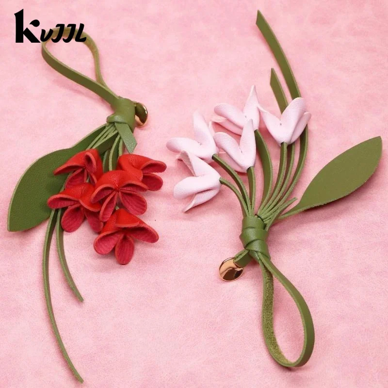 Fashion PU Leather Simulation Osmanthus Keychain Bag Pendant Decoration Artificial Flower Backpack Hanging Ornaments Gifts 260612