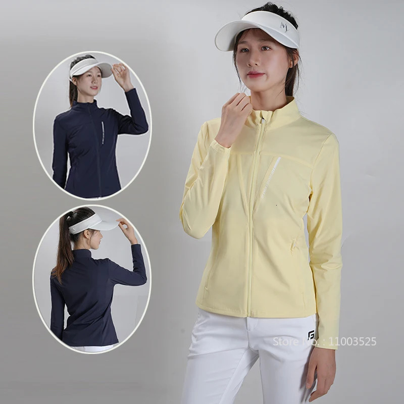 Golfist Slim Golf Clothing Womens Autumn Windproof Golf Jacket Breathable Stand Collar Sports Golf Coat Long-sleeve Windbreaker 260611