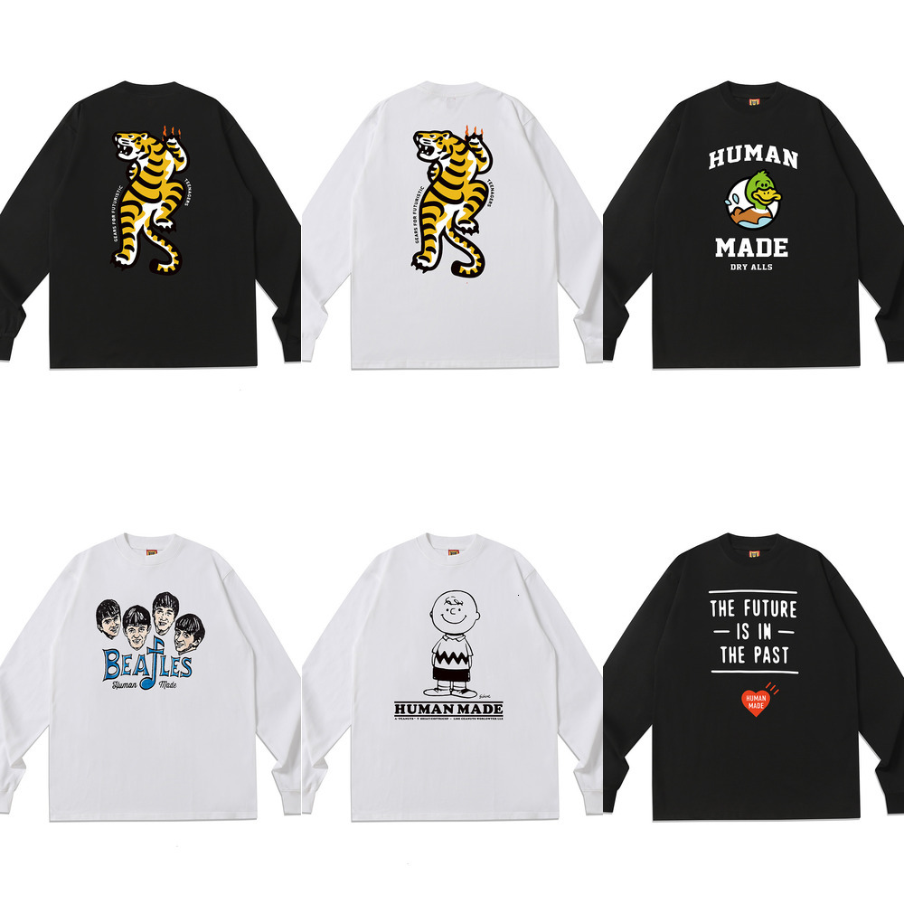 Designer Mens Pullover Humanmades long sleeve shirts printed Heart graffiti high street round neck hoodie unisex Human couple sweatshirt Jumper stre