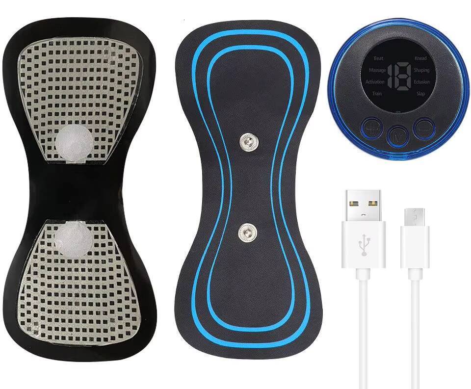 Portable Mini Full Body With 5 Free Gel Pads Silicone Neck And Back Massager EMS Technology