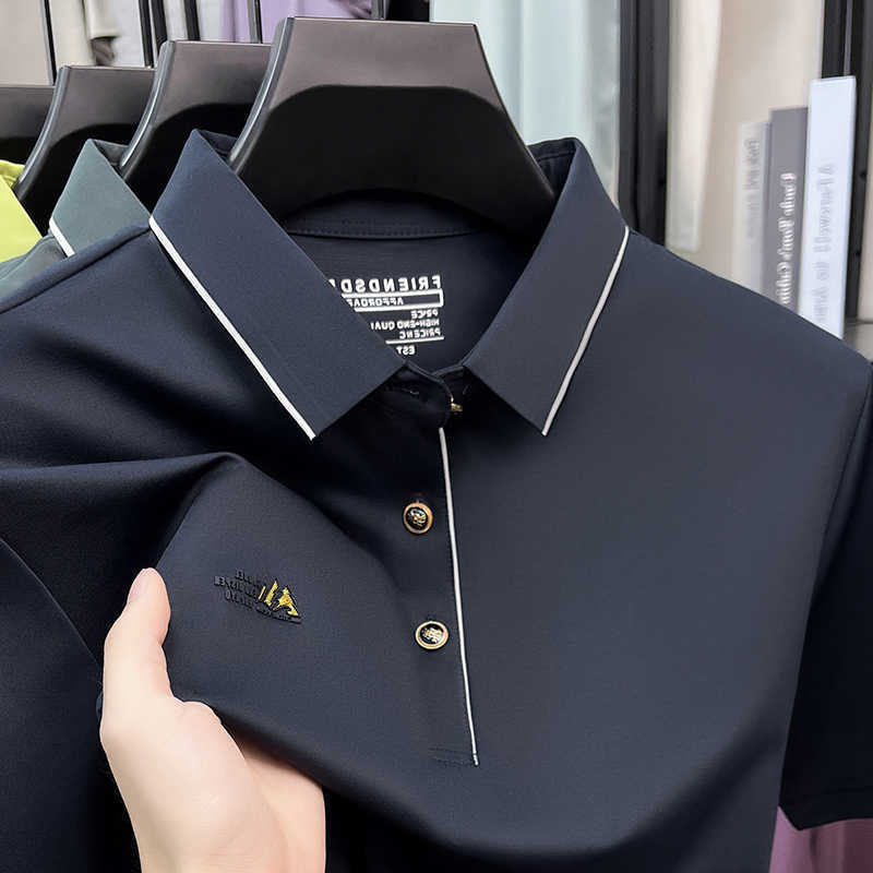 short brand ice silk sleeve shirt mens high-quality new fashion letter embossed breathable summer casual T-shirt M260612