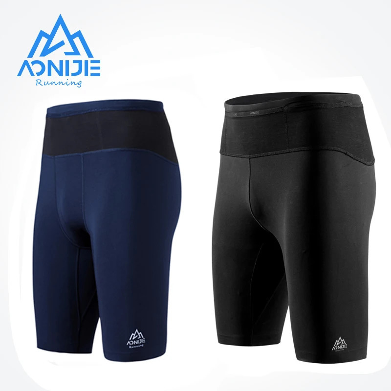 AONIJIE Mens Quick Drying Compression Running Pants High Spring Professional Training Shorts Fitness Tight Five Quarter Pants 260612