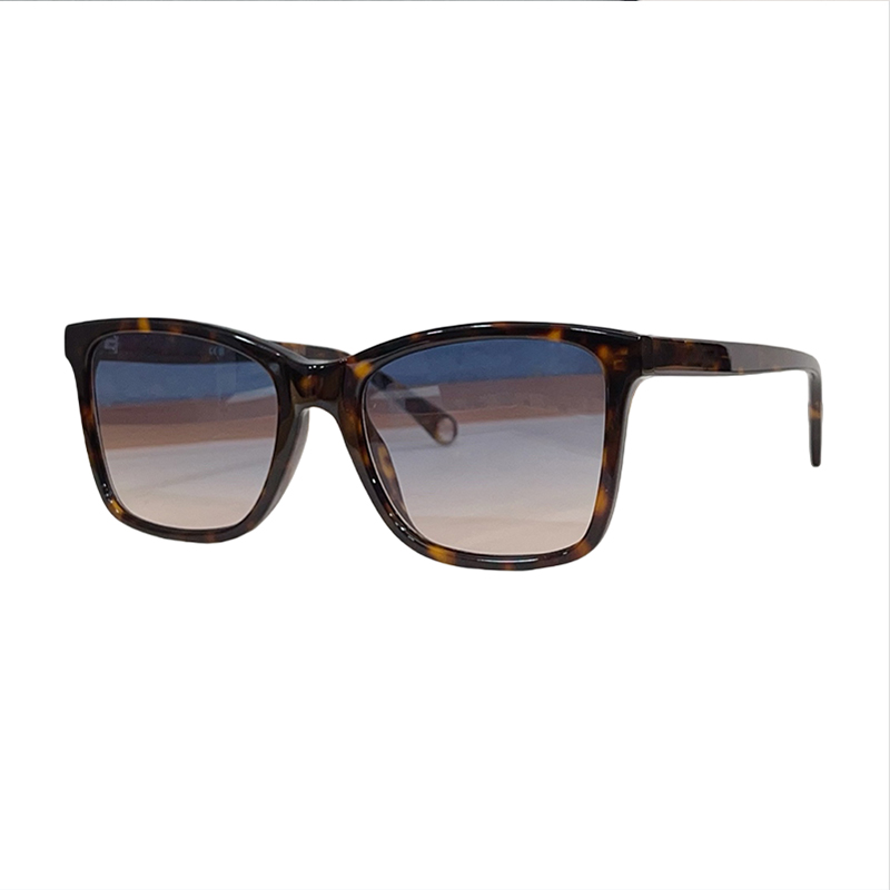 Vintage Tortoise Shell Square Sunglasses for Ladies Retro Tortoise Frame Blue Brown Gradient UV Protection Lens Casual Outdoor Eyewear