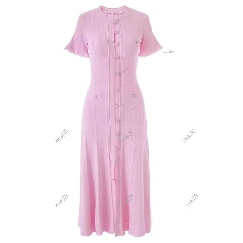 sandro dress Frech Designer Summer Cross-border Women's Fashion Elegant Slim French Style Sandro Short Sleeve Round Neck Luxury fashion classic