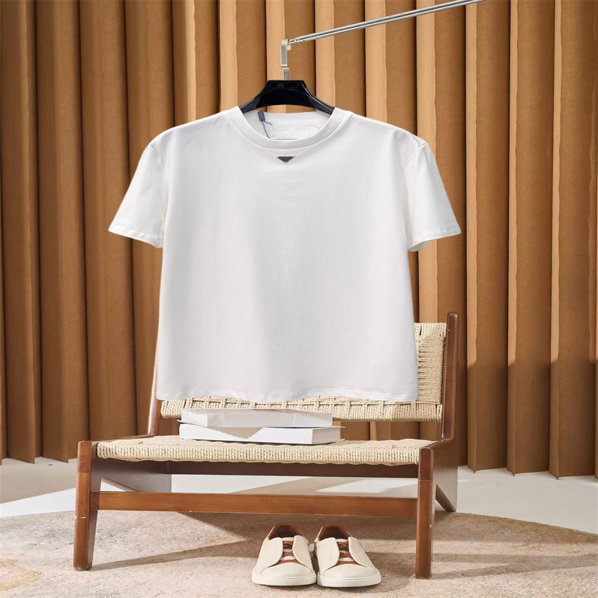 Spring new style hort-sleeved T shirt round neck cotton fabric women's and men's high-quality T-shirt Color black white Size s-2xl 6611p14